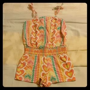Girl's Heart Print Romper (size 24 mo)